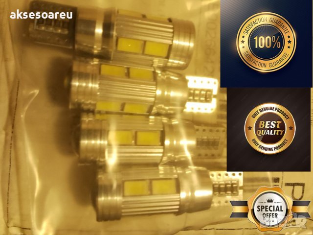 2 бр. T10 W5W LED лед крушка диодни светлини за интериора на автомобила 12V 10SMD 7000K Супер ярки б, снимка 11 - Аксесоари и консумативи - 42270251