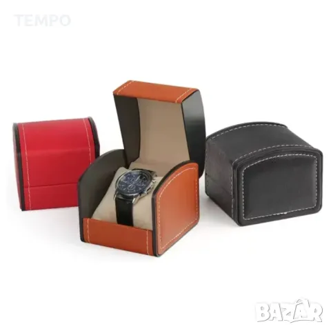 КОЖЕНА КУТИЯ за ЧАСОВНИК- ЧЕРВЕНА, снимка 4 - Други - 48200361