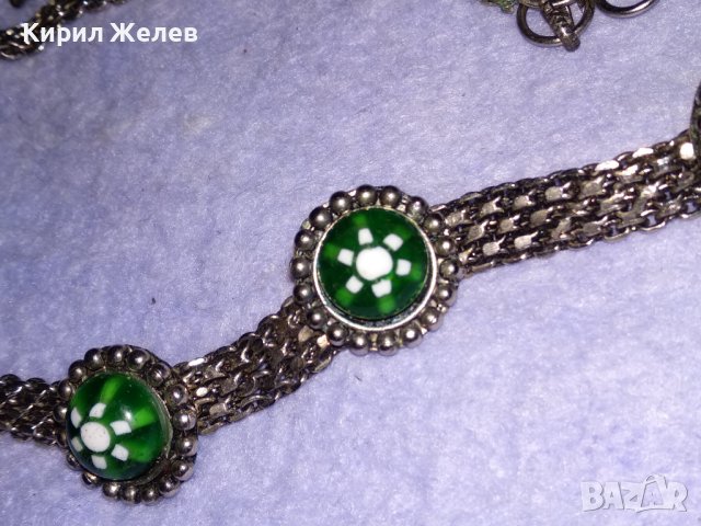 СТАРО РЕТРО ГОТИК АРТ КОЛИЕ ЧОКЪР посребрена благородна стомана с ВЕНЕЦИАНСКО СТЪКЛО МУРАНО 56641, снимка 12 - Антикварни и старинни предмети - 41751663