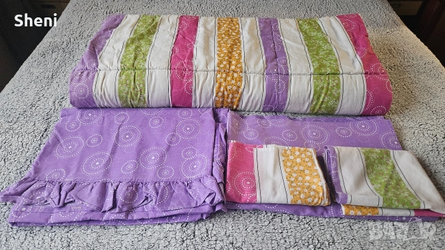 Спален комплет с юрган и чаршафи, снимка 2 - Спално бельо - 53501259