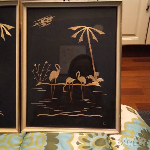 СТАРИ ЯПОНСКИ КАРТИНИ С ПОЗЛАТА , снимка 6 - Картини - 39024496