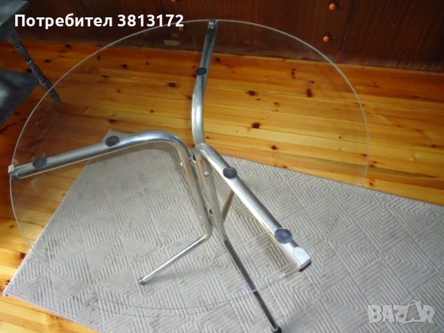 стъклена кръгла маса, снимка 2 - Маси - 50501504