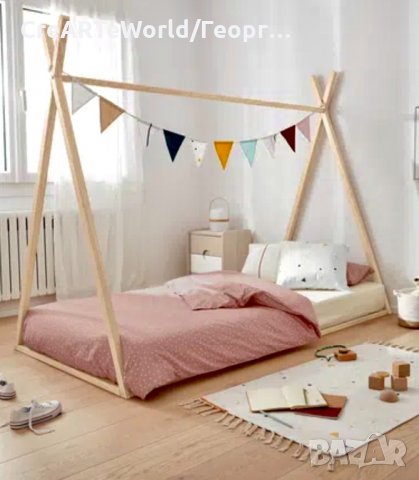 Легло тип типи по метода монтесори, снимка 2 - Бебешки легла и матраци - 33998200