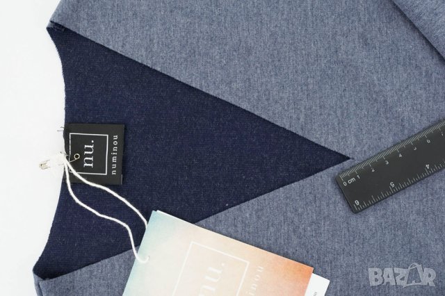 Дамска блуза с памук в тъмносин меланж Numinou - S/L/M, снимка 6 - Блузи с дълъг ръкав и пуловери - 42536586