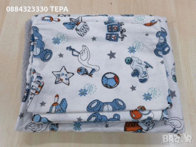 Бархет комплект ТЕРА🌼Плик с цип 80х100 от едната страна бархет от другата мека кох Долен чаршаф 100, снимка 2 - Спално бельо и завивки - 53260119