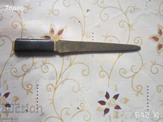 Старинен позлатен нож за писма, снимка 4 - Колекции - 34540987