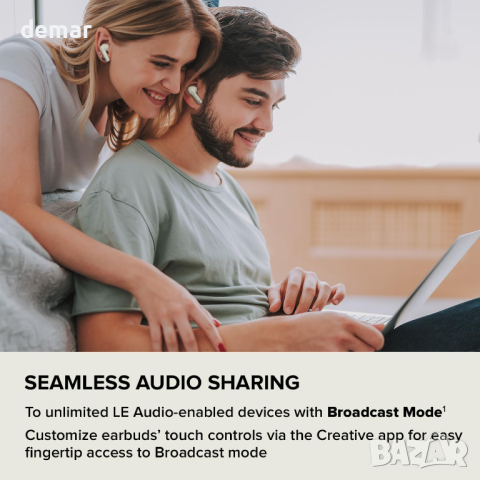 CREATIVE Zen Air Plus леки безжични слушалки за поставяне в ушите, снимка 3 - Безжични слушалки - 44515131