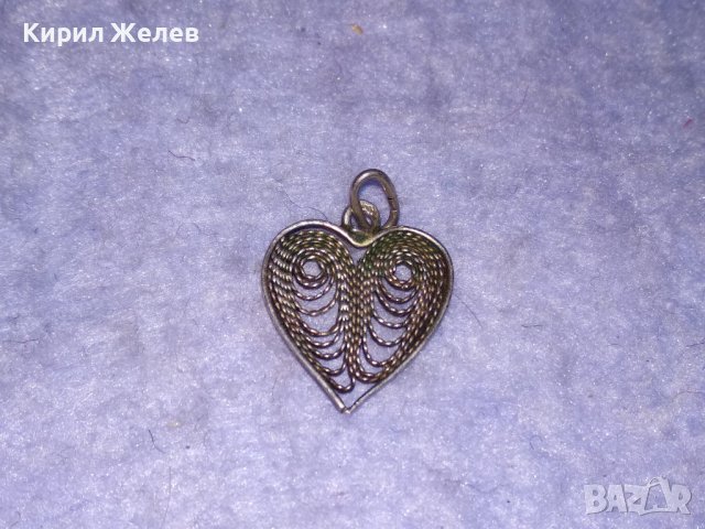СТАРИННО СРЕБЪРНО ФИЛИГРАННО СЪРЧИЦЕ МАЙСТОРСКА РЪЧНА ИЗРАБОТКА 36132, снимка 9 - Антикварни и старинни предмети - 39640000
