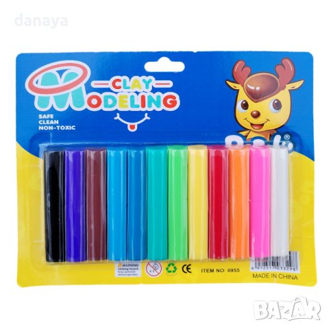 4490 Детски пластилин за моделиране, 12 цвята, снимка 3 - Ученически пособия, канцеларски материали - 44291179
