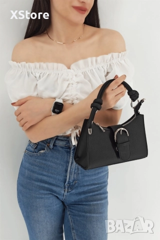 Малка дамска кожена чанта с цип, голямо разнообразие от цветове, снимка 2 - Чанти - 52584303