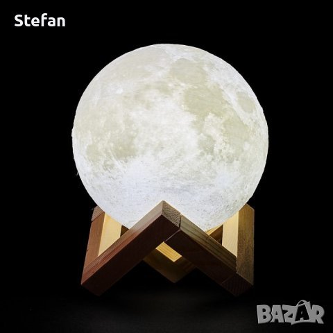 Лампа 3D Moon Light, снимка 3 - Настолни лампи - 39581741