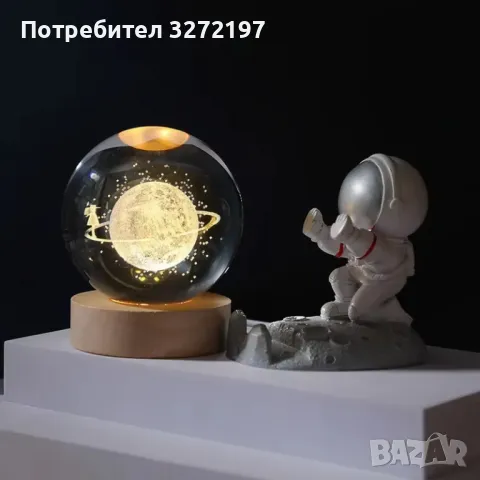 LED Светеща кристална топка/лампа, 3D сензорна - Star walk, снимка 4 - Настолни лампи - 49411287