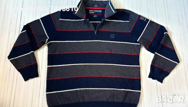 Paul & Shark KIPAWA Wool Cardigan Knitted Half Zip Mens Size XL ОРИГИНАЛ! Мъжка Вълнена Жилетка с ця, снимка 8 - Пуловери - 52614581