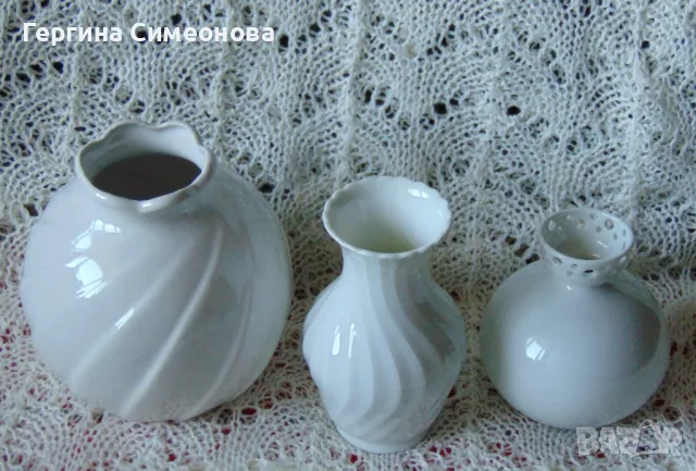 Три вазички от фин порцелан, снимка 1