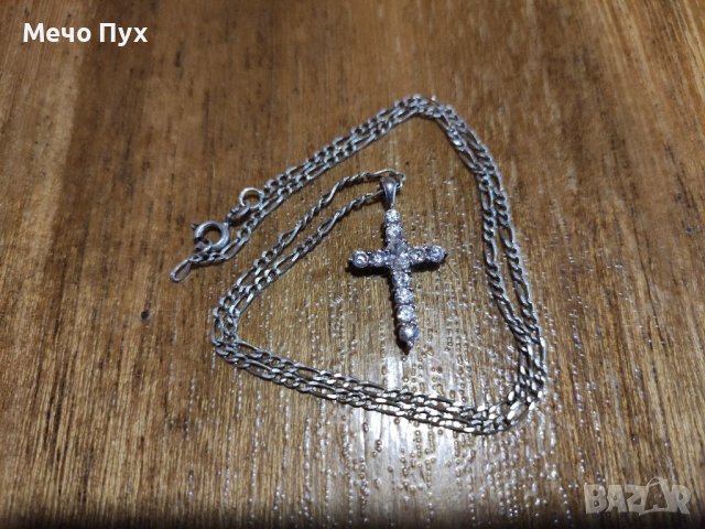 Сребърен синджир с кръст (105), снимка 6 - Колиета, медальони, синджири - 39180220