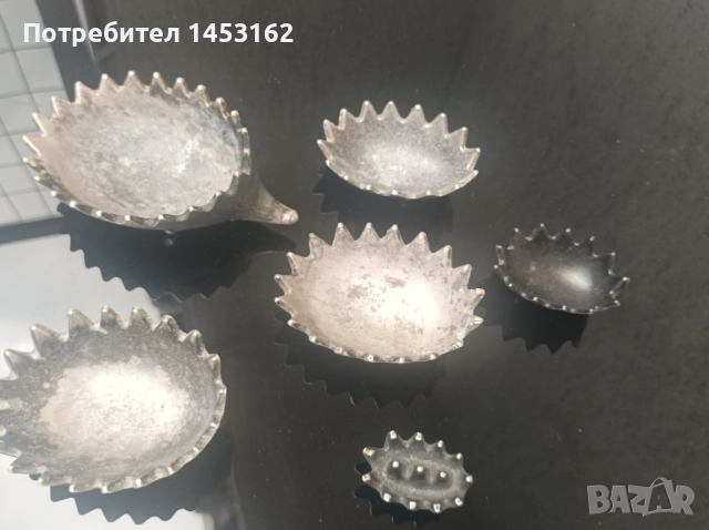 Антикварен руски сет пепелници стил Волтер Босе , снимка 2 - Антикварни и старинни предмети - 51548751