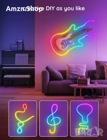 Govee RGBIC неонови LED ленти 3M Направи си сам форма с лед въже, снимка 2 - Лед осветление - 50196460