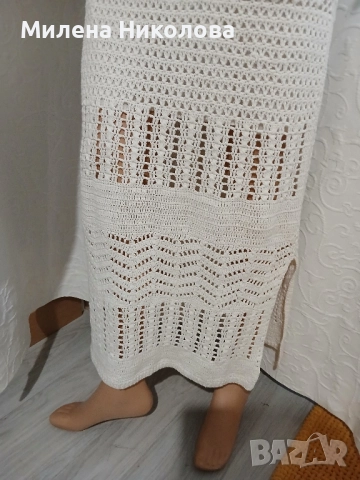 Дълга плетена рокля с подплата Mango , снимка 8 - Рокли - 52187407