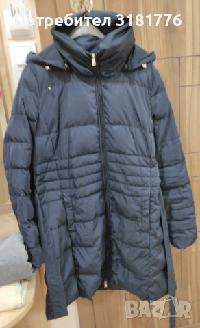 Дамско зимно яке дълго с качулка.