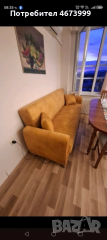 Диван клик-клак цвят горчица, снимка 2 - Дивани и мека мебел - 52725398