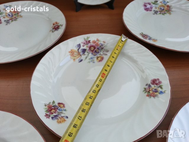 Стар български порцелан чинии плитки, снимка 5 - Антикварни и старинни предмети - 35849186