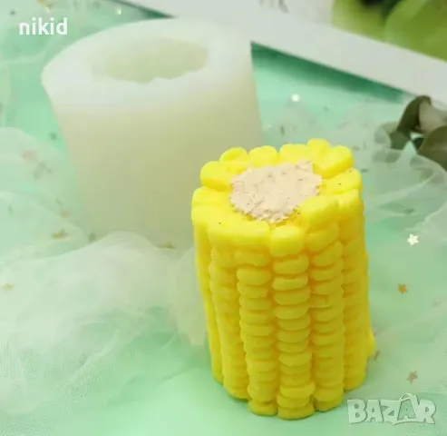 3D Кочан царевица силиконов молд форма фондан шоколад гипс свещ сапун декор, снимка 4 - Форми - 49499953
