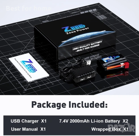 Батерия Zeee 2S Li-ion 2000mAh 7.4V T конектор със зарядно устройство 7.4V, снимка 7 - Оригинални батерии - 53485582
