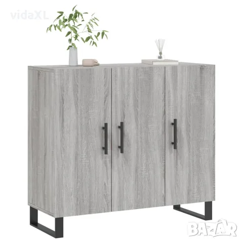 vidaXL Сайдборд, Сив сонома, 90x34x80 см, инженерно дърво, снимка 3 - Бюфети - 56147927
