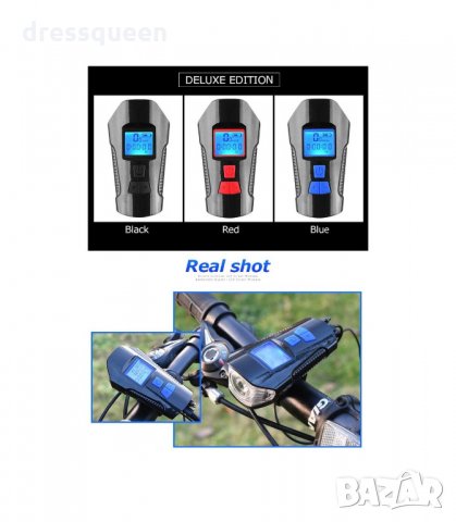 3138 Фар за велосипед или скутер, LED с акумулаторна батерия с USB, 4 режима на осветление и 6 звуко, снимка 7 - Аксесоари за велосипеди - 34238257
