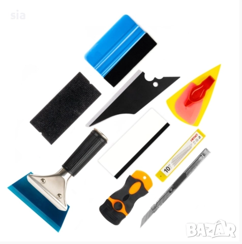 Комплект за поставяне на фолио, шпатули, Стъргалка, Филц и др., снимка 2 - Аксесоари и консумативи - 52933852