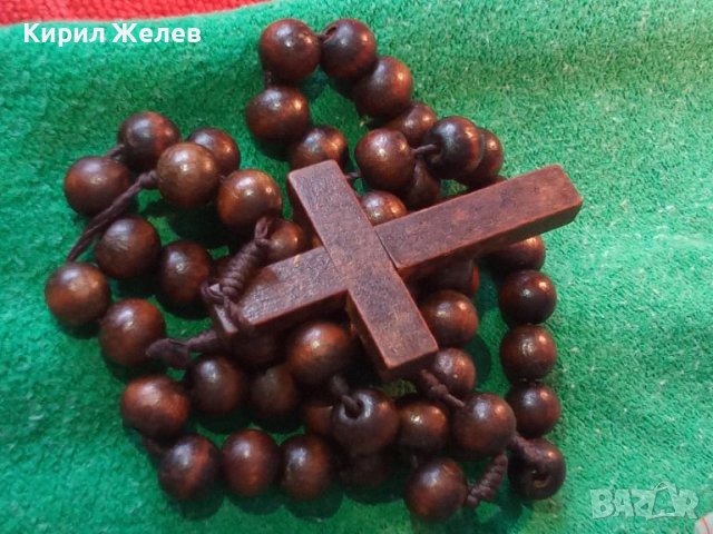ДЪРВЕНА МОЛИТВЕНА БРОЕНИЦА - ОГЪРЛИЦА с ДЪРВЕНО КРЪСТЧЕ МНОГО КРАСИВА РЪЧНА АРТ ИЗРАБОТКА 27488, снимка 2 - Други ценни предмети - 36975042