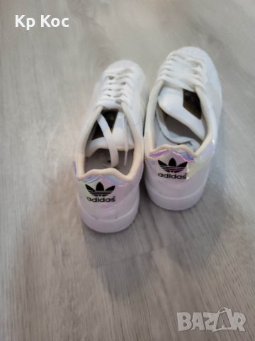 модерни кецове Adidas Superstar с розово или черно, снимка 4 - Дамски ежедневни обувки - 41308782