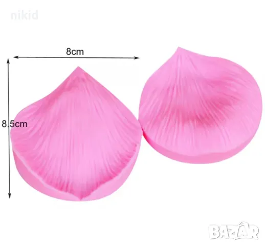 2 бр Огромни релефни листа листо Роза силиконов молд вейнър вайнър украса декор фондан шоколад торта, снимка 3 - Форми - 23414354