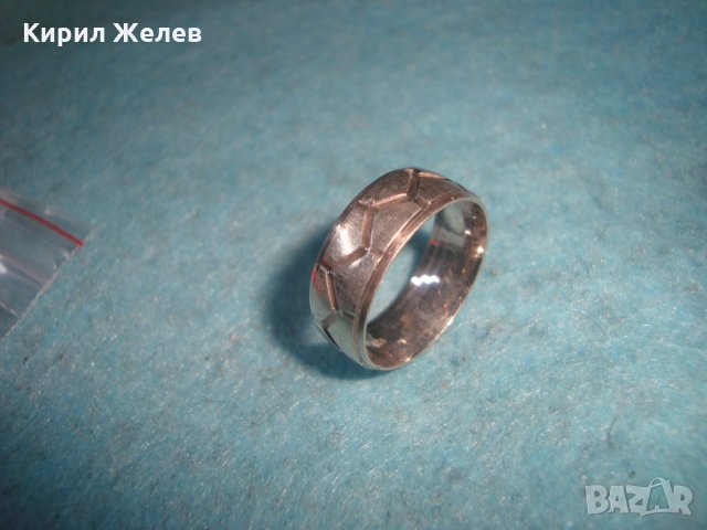 СРЕБЪРНА ФУТБОЛНО ОРНАМЕНТИРАНА ХАЛКА ПРЪСТЕН ОКСИДИРАНО ВИСОКА ПРОБА СРЕБРО РЪЧНА ИЗРАБОТКА 25830, снимка 6 - Пръстени - 35825874