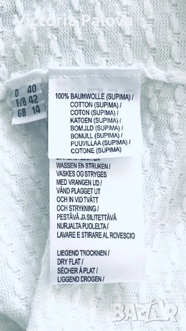Луксозна бяла поло блуза PETER HAHN американски SUPIMA памук, снимка 6 - Блузи с дълъг ръкав и пуловери - 53566881