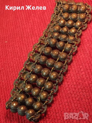 19 ВЕК ВЪЗРОЖДЕНСКА БРОНЗОВА ОРНАМЕНТИРАНА ЕТНОГРАФСКА ГРИВНА МАЙСТОРСКА РАБОТА НАКИТ за НОСИЯ 25319, снимка 2 - Антикварни и старинни предмети - 34806247