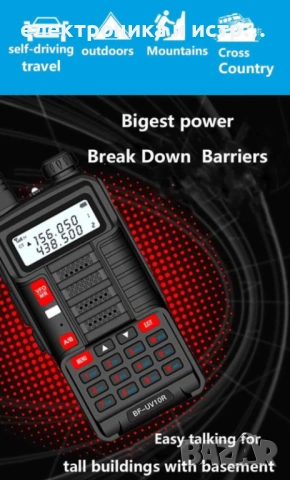 Baofeng BF-UV10R Plus 20W 8800mAh Радиостанция 128 канала LED фенерче , снимка 2 - Друга електроника - 53041806