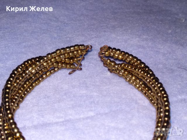 ЗЛАТИСТА РЕГУЛИРУЕМА БРОНЗИРАНА СТОМАНЕНА РЕТРО АРТ ГРИВНА РЪЧНА ИЗРАБОТКА 26573, снимка 6 - Гривни - 41191886