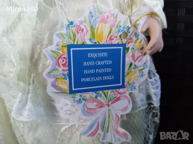 Колекционерска порцеланова кукла - булка - нова !, снимка 5 - Колекции - 53714003