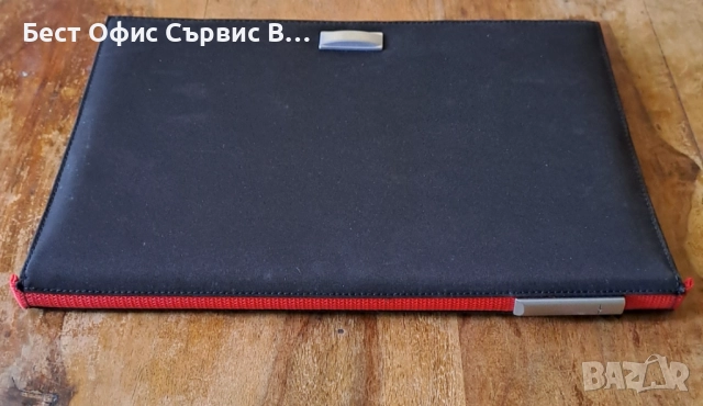 папка луксозна за документи черен с червено без/с цип Марксман Marksman А4