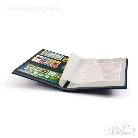 албум за марки Basic 16 черни листа формат А4 - Leuchtturm син!, снимка 4 - Филателия - 56338759