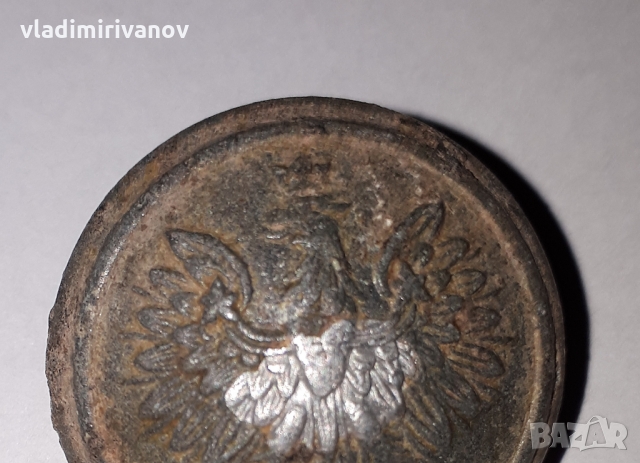 Полско военно копче от Втората световна война или преди нея, снимка 2 - Антикварни и старинни предмети - 36073416