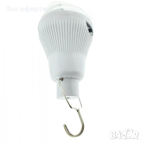 LED лампа с подвижен соларен панел, GR-020, кука, дължина на кабела 2.6m, бутон за управление, бял, снимка 4 - Лед осветление - 40215054