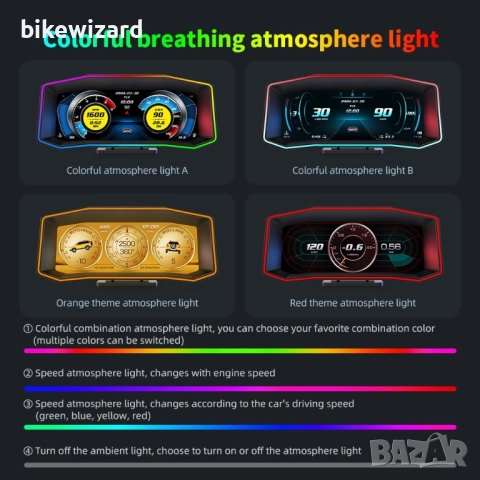 Head Up дисплей за кола OBD2 GPS с двойна система 6.2 инча НОВ, снимка 4 - Аксесоари и консумативи - 52642488