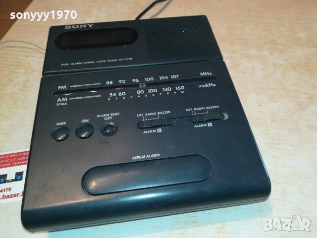 SONY ICF-C770 RADIO CLOCK MACHINE 0203221635, снимка 1 - Радиокасетофони, транзистори - 35971291