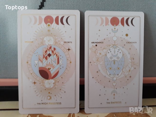 Прекрасни таро карти със златни елементи 7х12см - Destiny Tarot Deck, снимка 13 - Други - 42020216