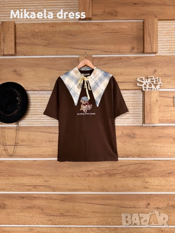 Тениска с мече в многоцветни тонове. Идеална за всекидневието и лесна за комбиниране., снимка 4 - Тениски - 53613966