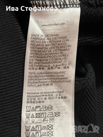 Дамски  черен памучен ватиран оригинален суичър суитшърт черен Calvin Klein качулка  памук памучен, снимка 6 - Спортни екипи - 51782022