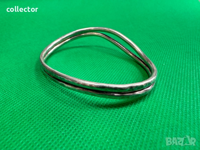 Твърда сребърна гривна. №7702, снимка 4 - Гривни - 52688557