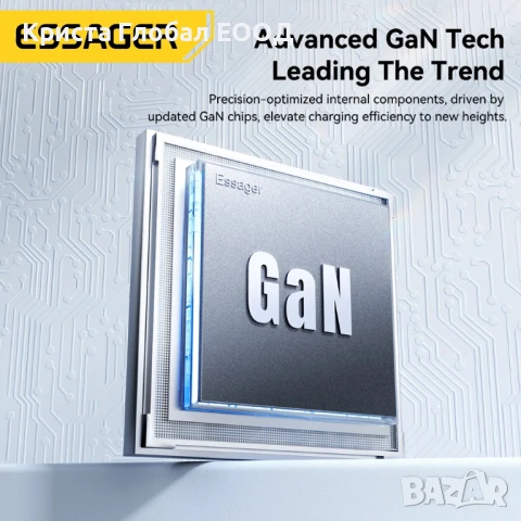 Зарядно Essager ES-CD46 ABS, GaN, 65W, Dual USB-C/USB-A, снимка 5 - Друга електроника - 51254153